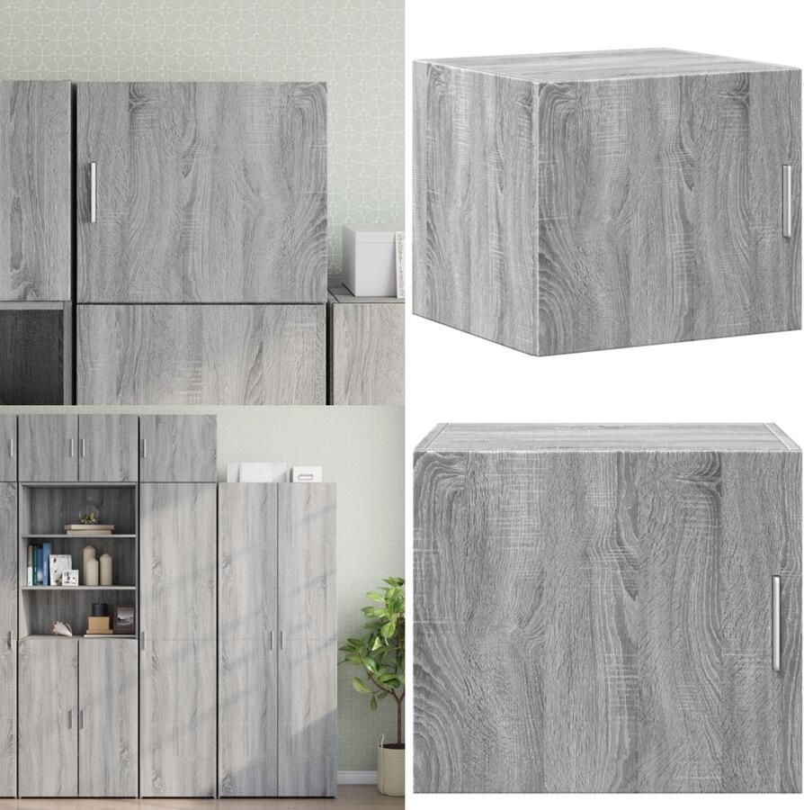 VidaXL Wandkast 45x42 5x40 cm bewerkt hout grijs sonoma eikenkleurig Wandkast Wandkasten Hangkast Hangende Kast