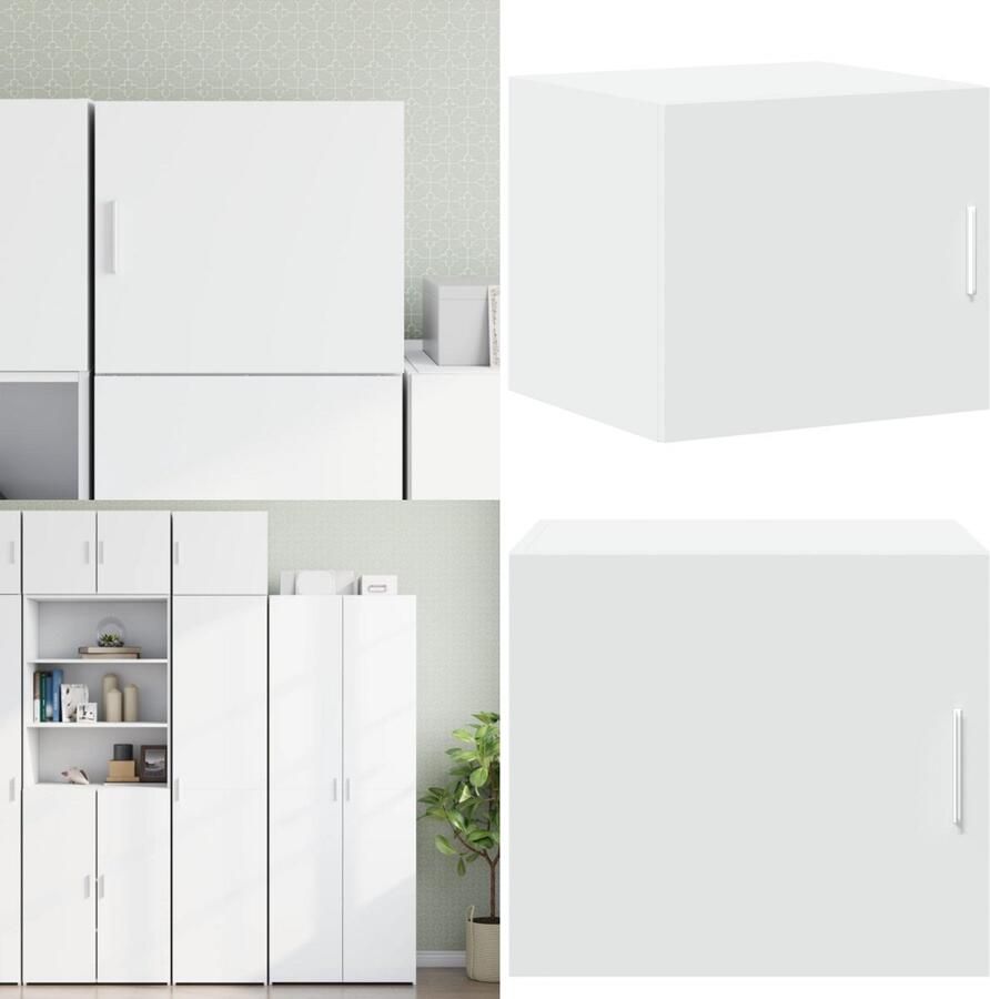 VidaXL Wandkast 45x42 5x40 cm bewerkt hout wit Wandkast Wandkasten Hangkast Hangende Kast