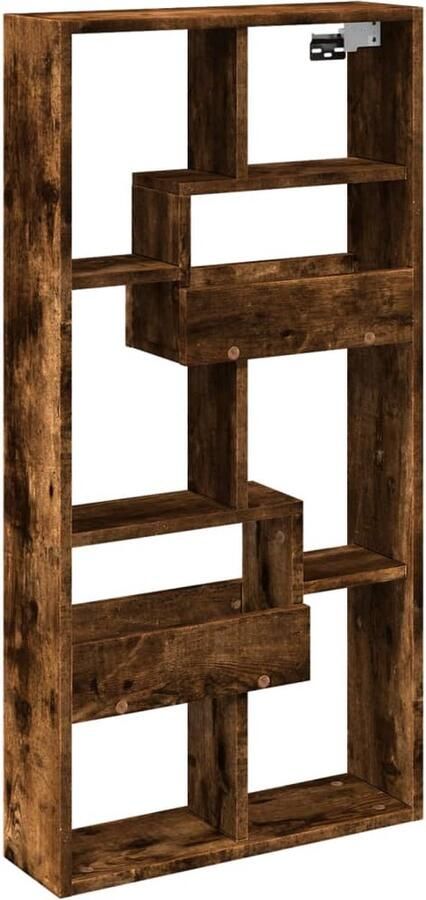 VidaXL Wandkast 50x15x100 cm bewerkt hout gerookt eikenkleurig