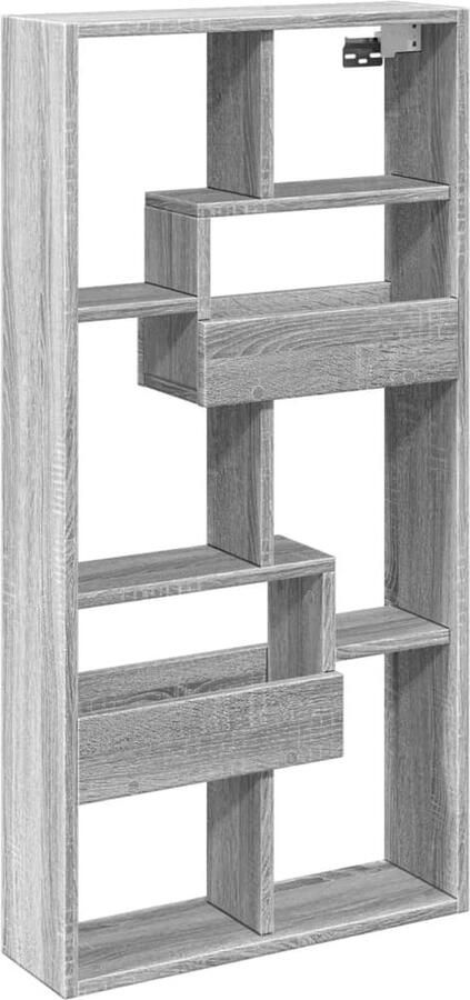 VidaXL Wandkast 50x15x100 cm bewerkt hout grijs sonoma eikenkleurig