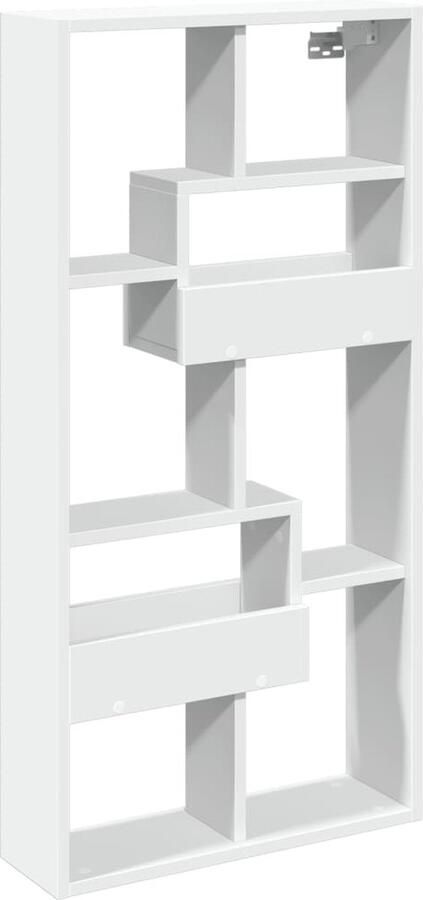 VidaXL Wandkast 50x15x100 cm bewerkt hout wit