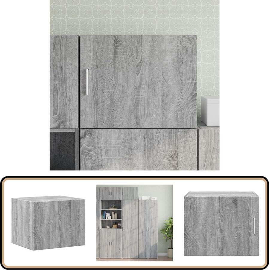 VidaXL Wandkast 50x42 5x40 cm Grijs Sonoma Eiken Hangkast Houten Kast Wandkast Grijze Kast Salontafel