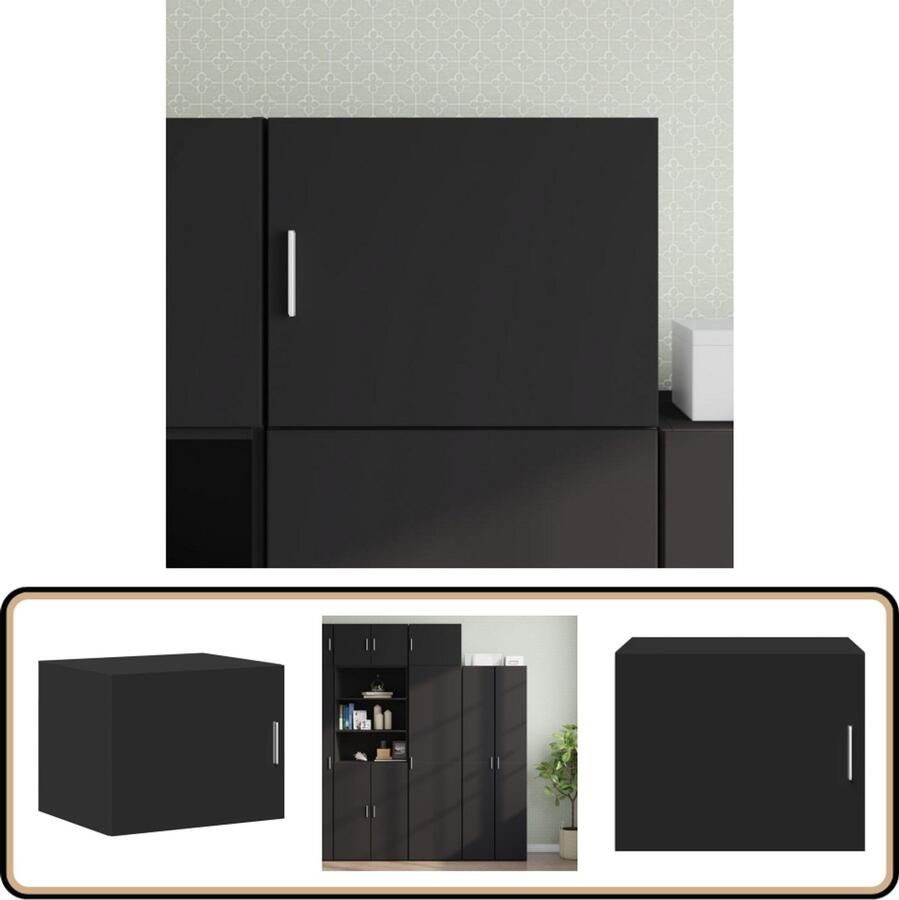 VidaXL Wandkast Zwart 50x42 5x40 cm Bewerkt Hout Hangkast Wandkast Houten Kast Opbergkast Badkamermeubel