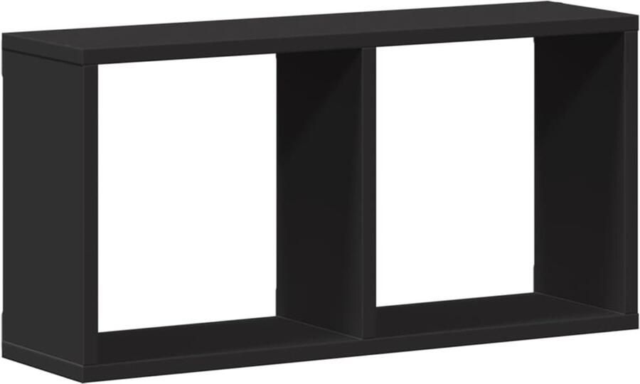 VidaXL Wandkast 60x16x30 cm Bewerkt hout Zwart Wandkast Houten Kast Zwarte Kast Opbergkast Minimalistisch Meubilair