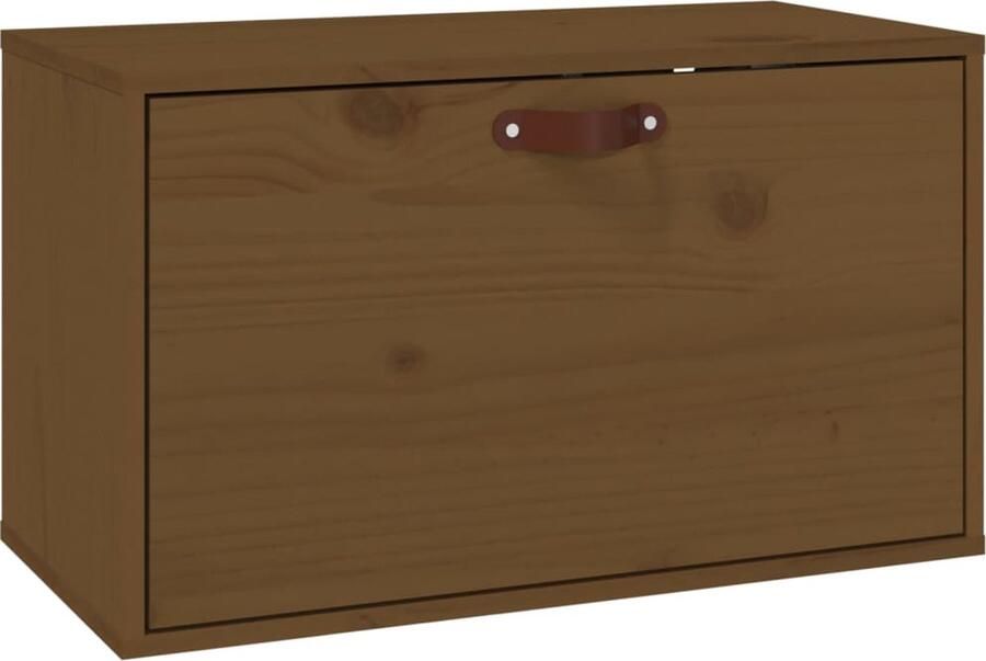 VidaXL Wandkast 60x30x35 cm Massief grenenhout Wandkast Grenoble Hout Honingbruin Opbergkast Salontafel