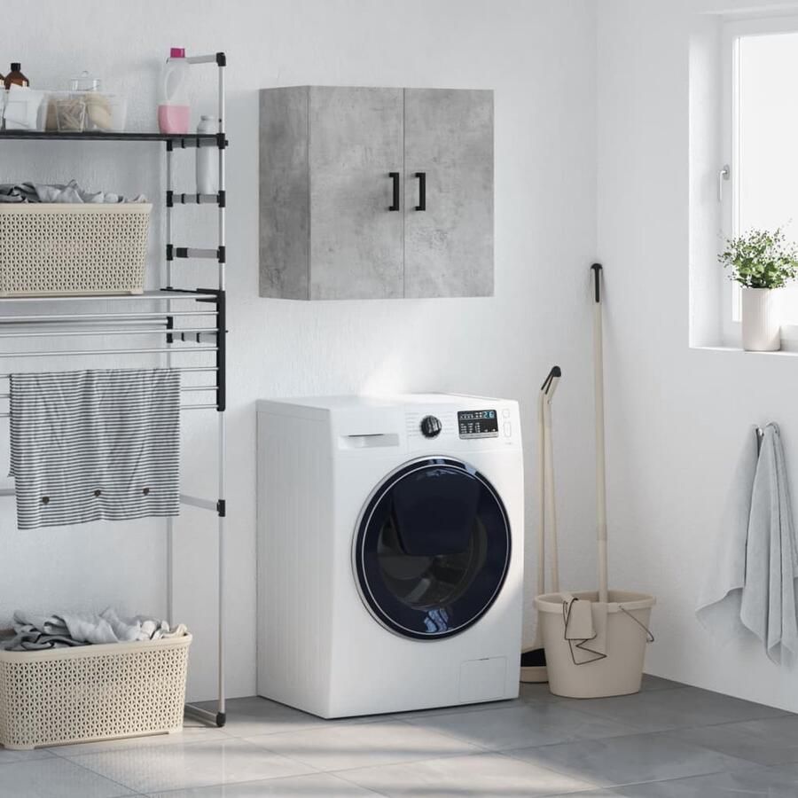 VidaXL Wandkast 60x31x60 cm Bewerkt hout Betongrijs Wandkast Houten Kast Grijze Kast Opbergkast Badkamerkast Woonkamerkast Slaapkamerskast Displaykast - Foto 2