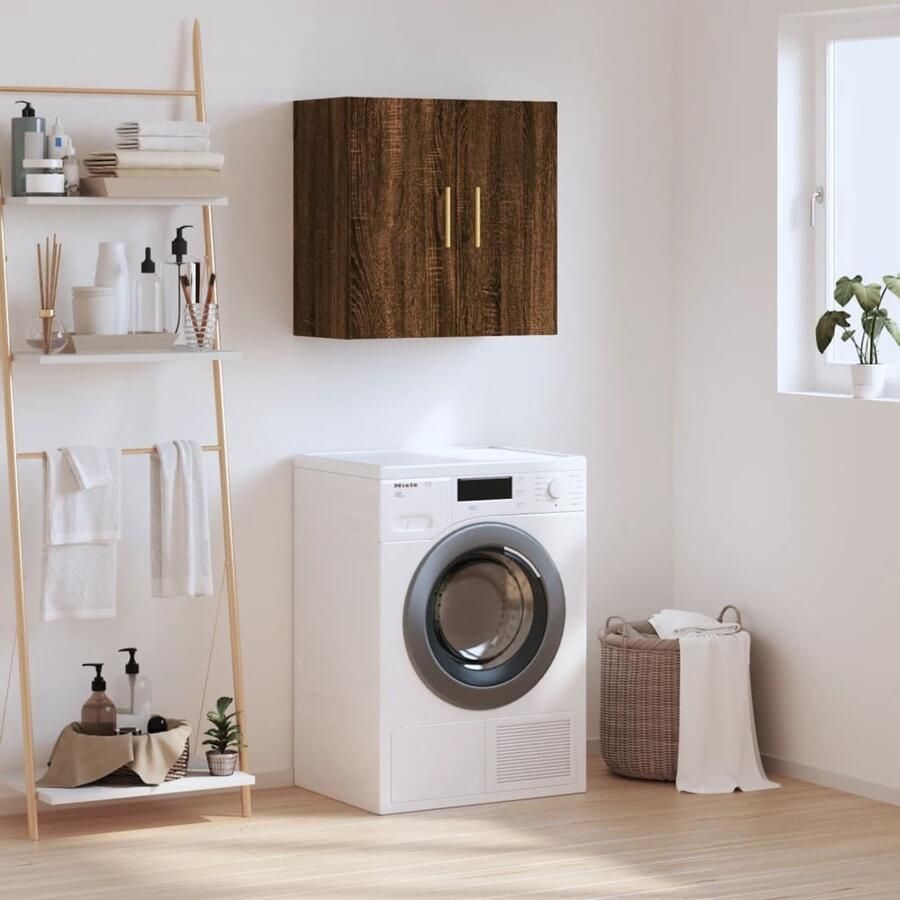 VidaXL Wandkast 60x31x60 cm Bewerkt Hout Bruin Eiken Wandkast Houten Kast Bruine Kast Bergruimte Opbergkast