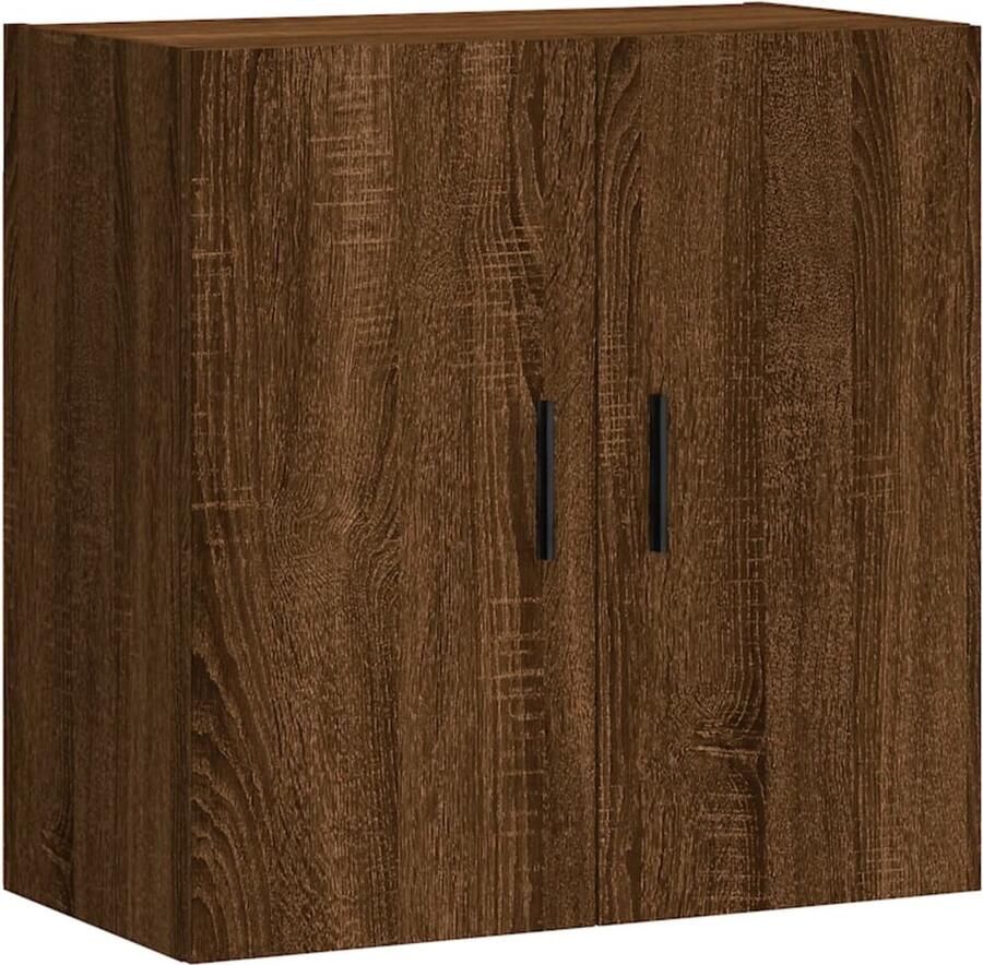 VidaXL Wandkast 60x31x60 cm Bewerkt hout Bruin eikenkleur Zwevende Wandkast Houten Kast Bruine Eiken Kast Opbergkast Wandmontage Salon Meubilair Badkamermeubels
