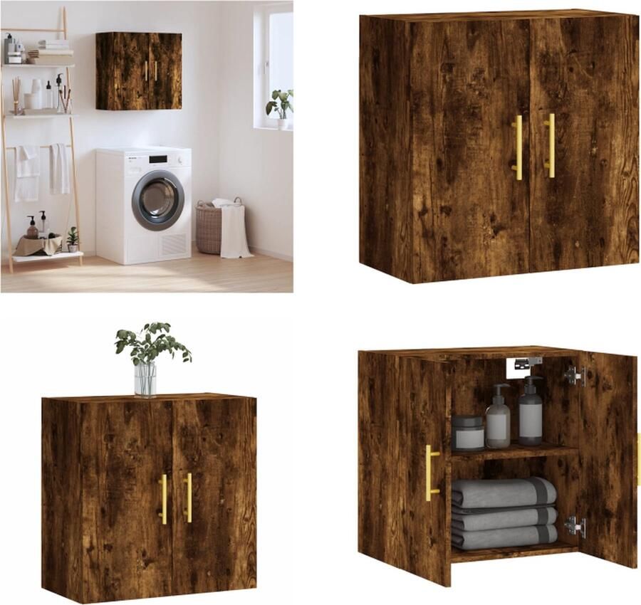 Prolenta Premium INFIORI Wandkast 60x31x60 cm bewerkt hout gerookt eikenkleurig - Foto 3