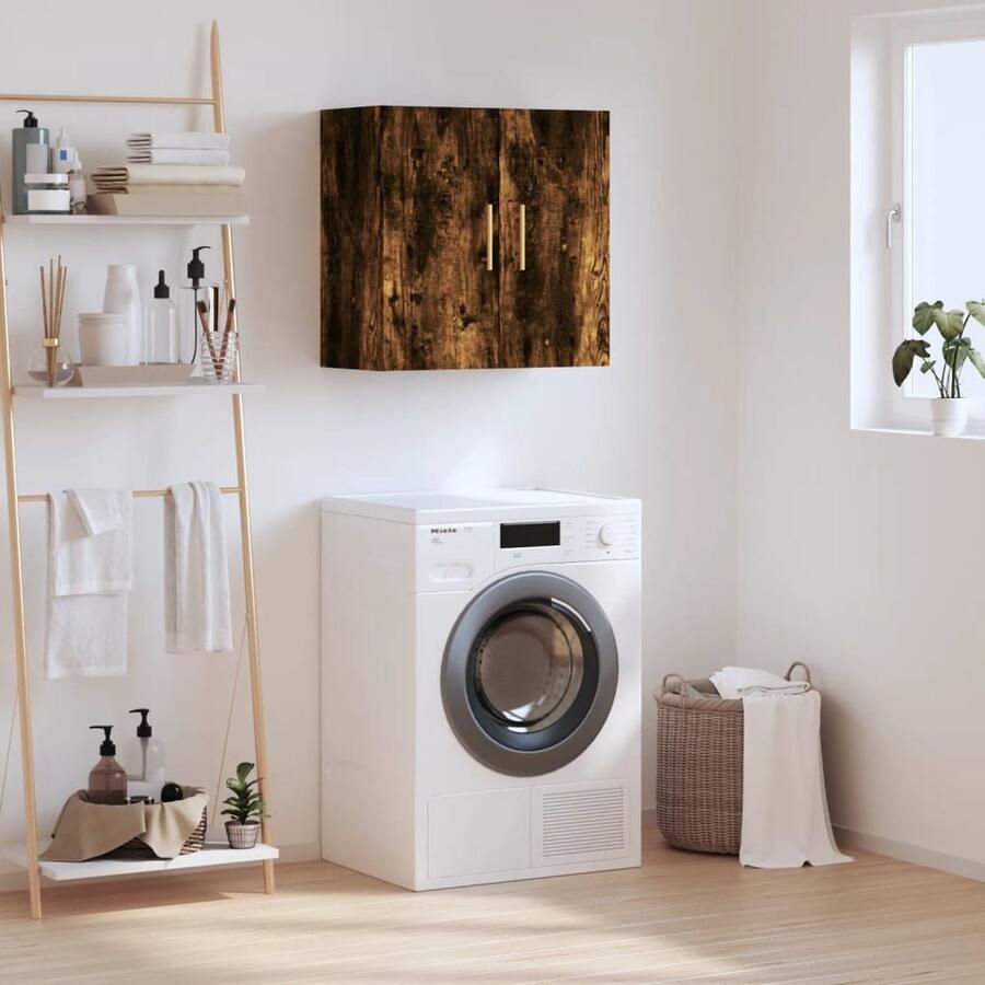 VidaXL Wandkast 60x31x60 cm Bewerkt hout Gerookt eikenkleurig Wandkast Opbergkast Houten Kast Bruine Kast Gerookte Eiken Badkamerkast Slaapkamerkast - Foto 2