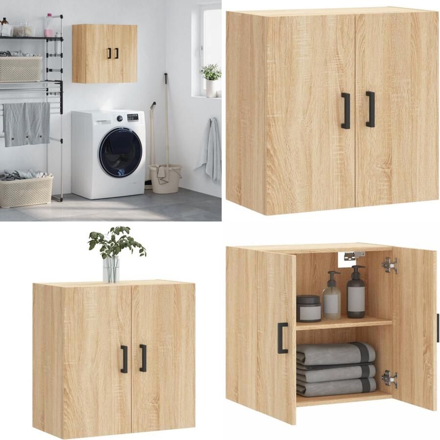 VidaXL Wandkast 60x31x60 cm bewerkt hout sonoma eikenkleurig Wandkast Wandkasten Kast Bijzetkast