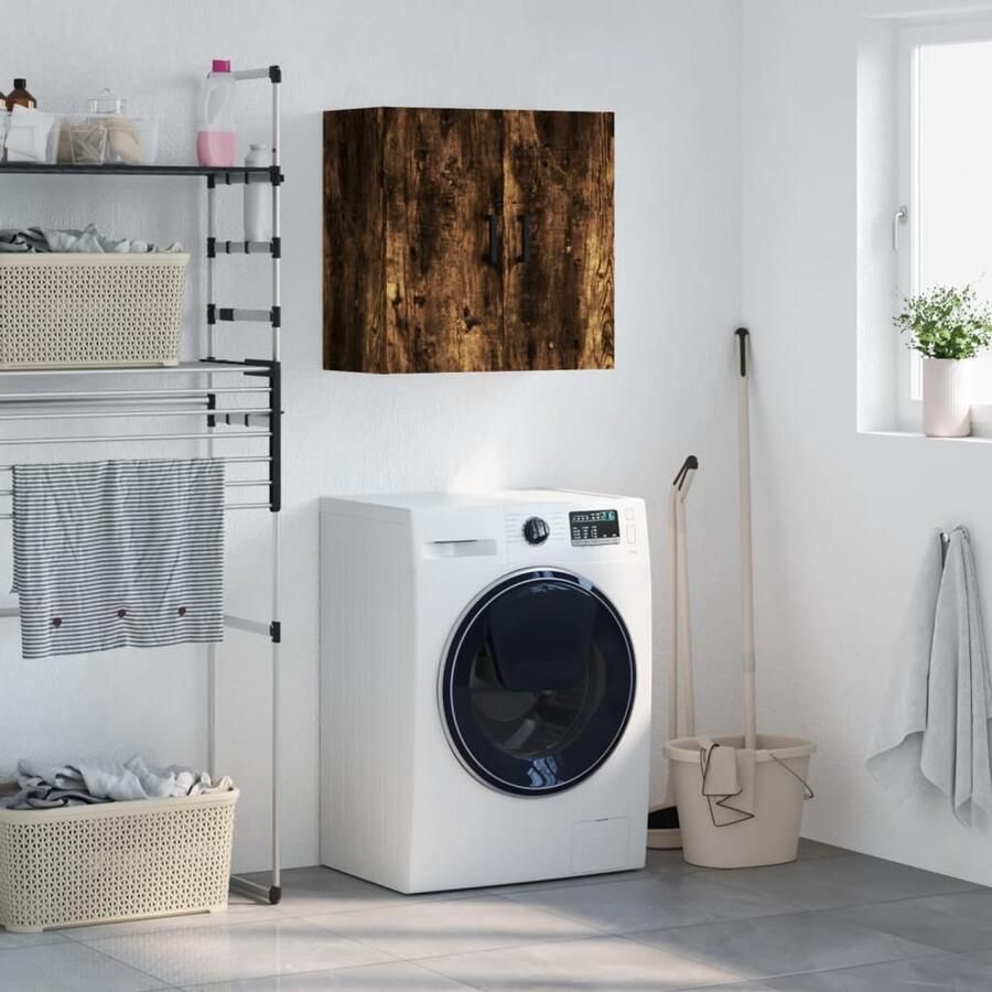 VidaXL Wandkast Wandkasten Kast Bijzetkast Wandkast 60x31x60 cm bewerkt hout gerookt eikenkleurig