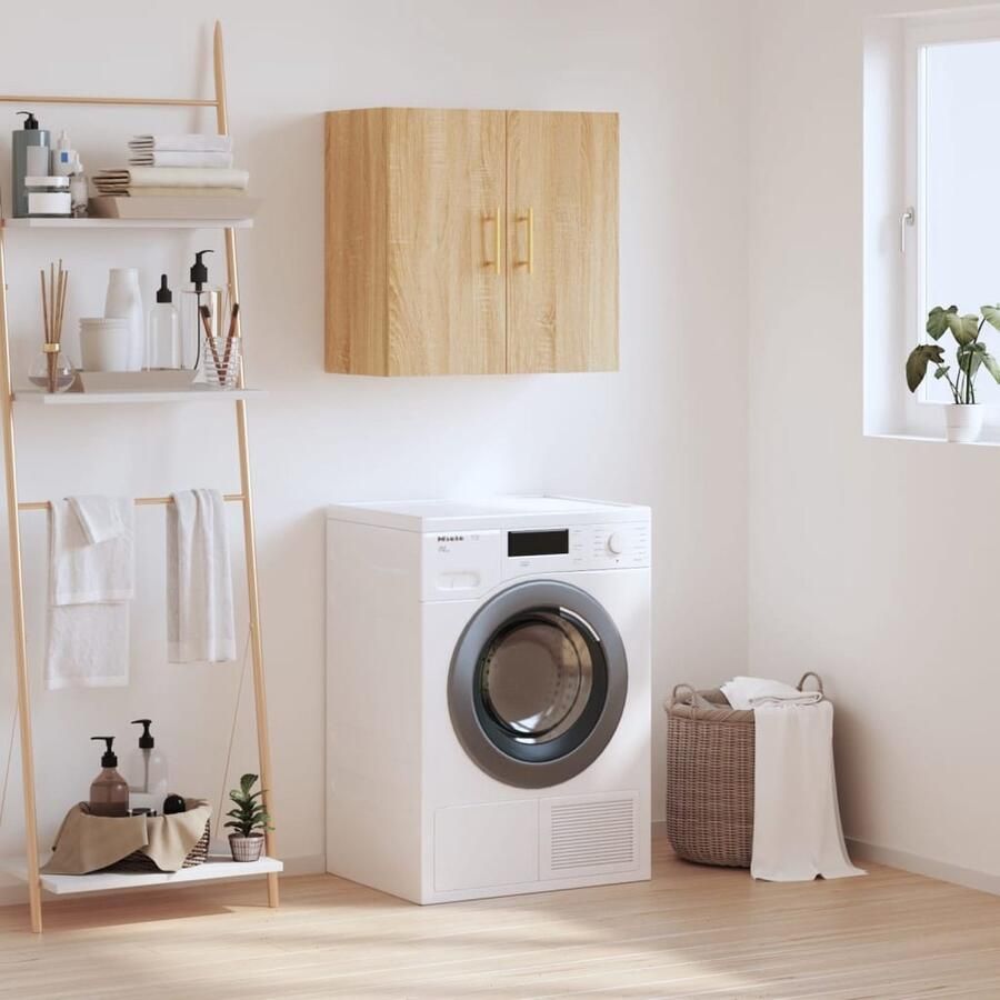 VidaXL Wandkast 60x31x60 cm Sonoma Eiken Bewerkt Hout Wandkast Houten Kast Sonomane Eiken Opbergkast Badkamerkast Slaapkamerkast Woonkamerkast - Foto 2