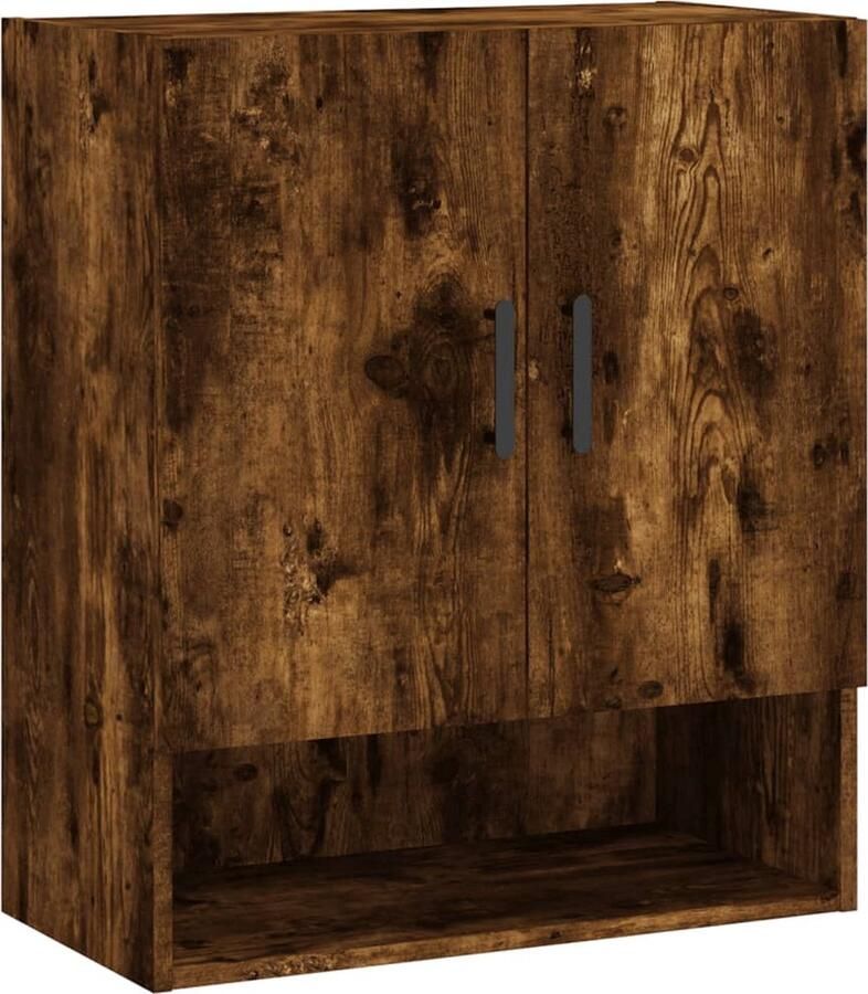VidaXL Wandkast 60x31x70 cm Gerookt Eiken Wandkast Houten Kast Bruine Kast Zwevende Kast Bergruimte