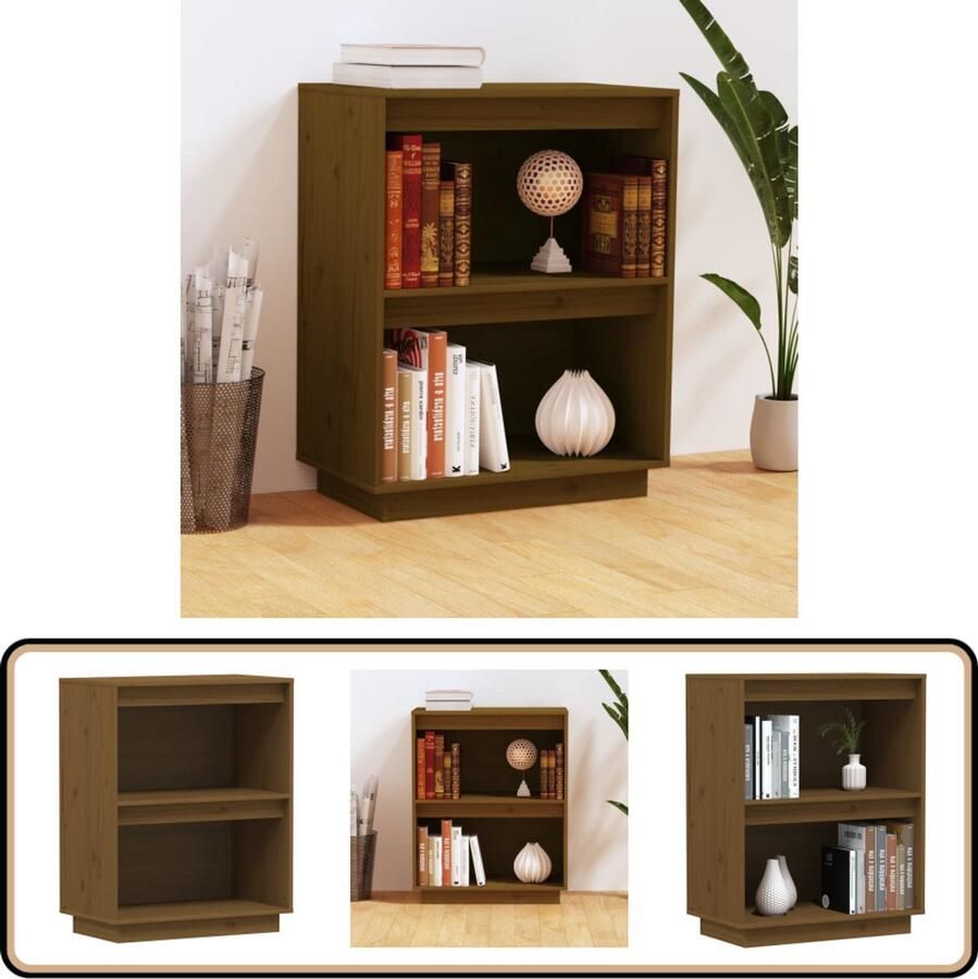 VidaXL Wandkast Massief Grenenhout Honingbruin Wandkast Grenoble Hout Opbergkast Salon Meubilair Kamer Meubel - Foto 3