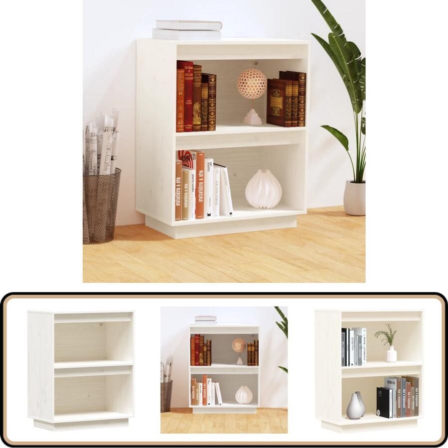 VidaXL Wandkast Wit Massief Grenenhout 60x34x75cm Wandkast Hout Grenenhout Witte Kast Opbergkast