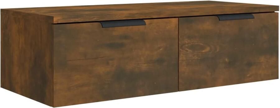 VidaXL Wandkast Gerookt Eiken 68x30x20 cm Wandkast Opbergruimte Tv-meubel Houten Kast Zwevende Kast