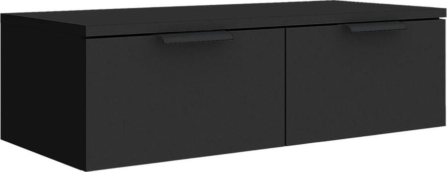 VidaXL Wandkast 68x30x20 cm bewerkt hout zwart - Foto 3