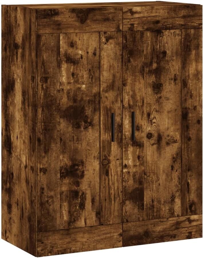 The Living Store Wandkast 69 5x34x90 cm bewerkt hout gerookt eikenkleurig Wandkast Opbergkast Keukenopstelling Houten Kast Gerookte Eiken Kleur - Foto 2