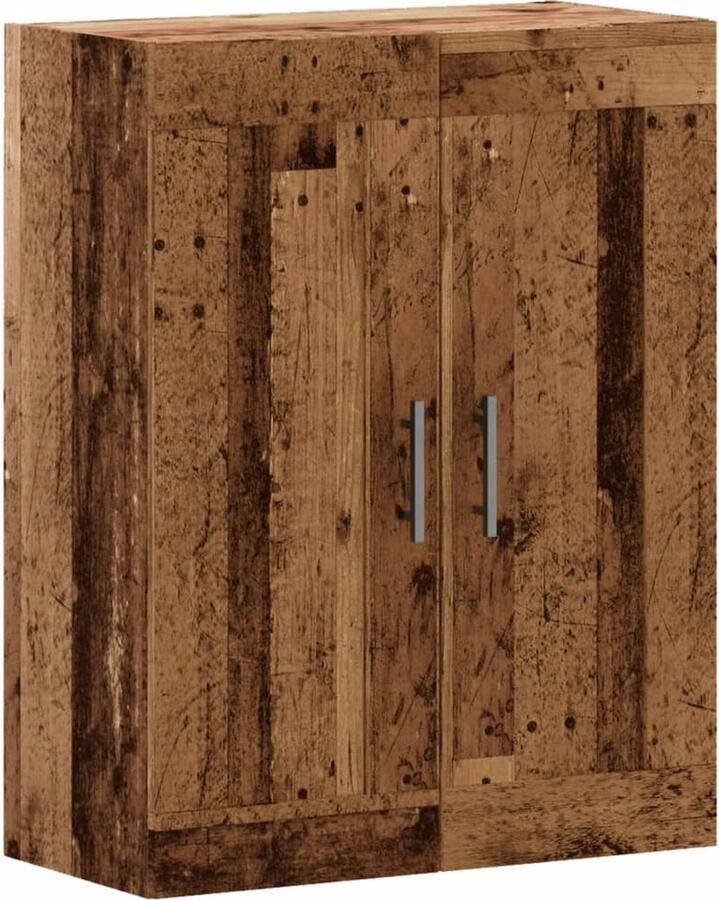 VidaXL Wandkast 69 5x34x90 cm bewerkt hout oud houtkleurig