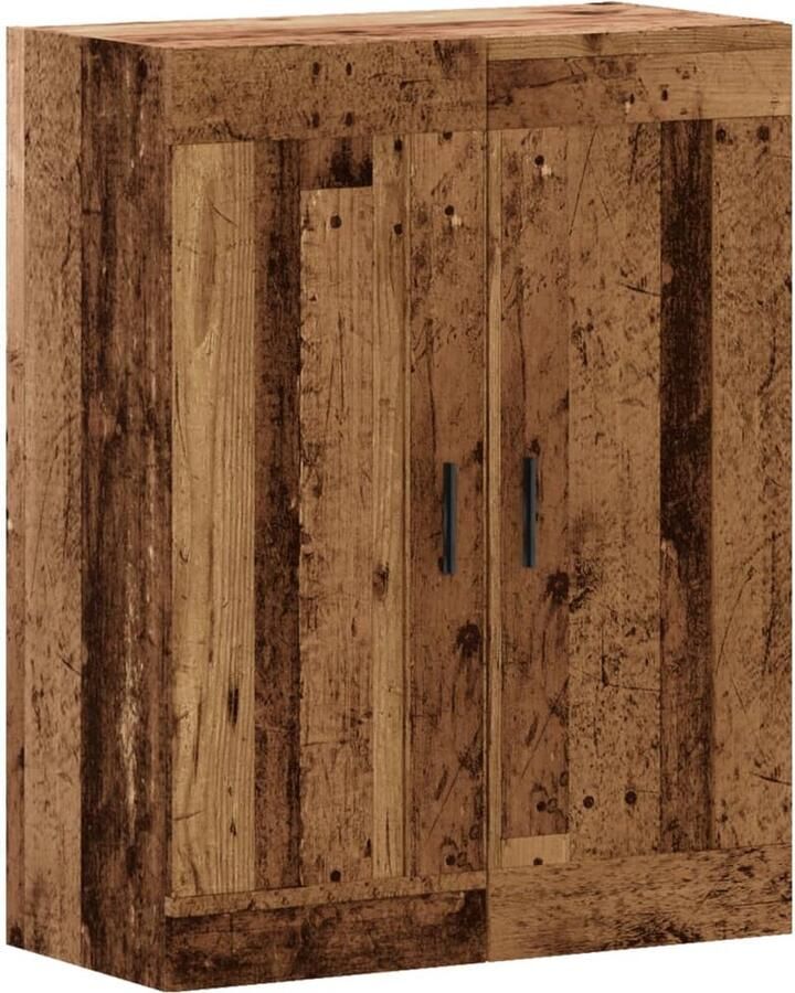 VidaXL Wandkast 69 5x34x90 cm bewerkt hout oud houtkleurig