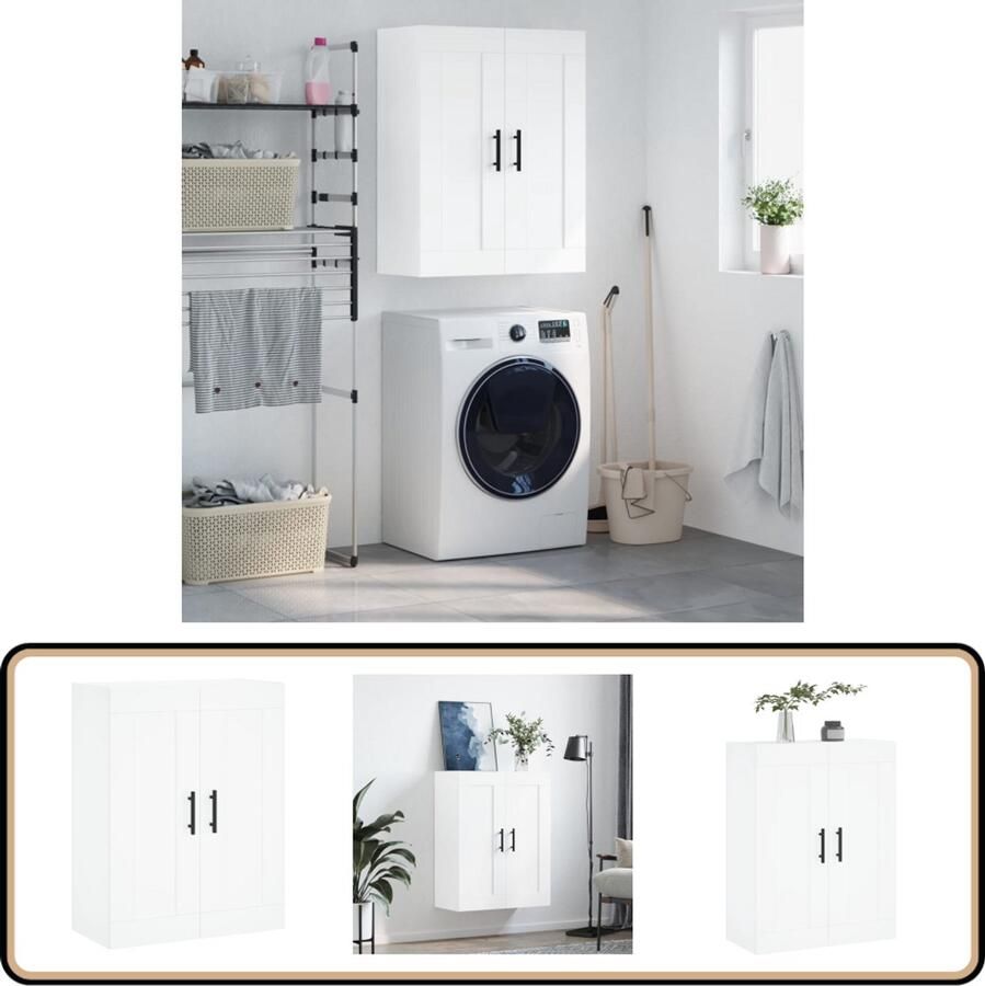 VidaXL -Wandkast-69 5x34x90-cm-bewerkt-hout-wit