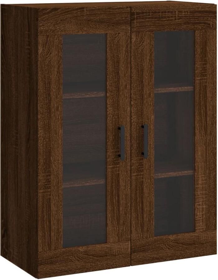VidaXL Wandkast Bruin Eiken 69 5x34x90 cm Hangkast Wandkast Houten Kast Bruine Eiken Opbergkast - Foto 2