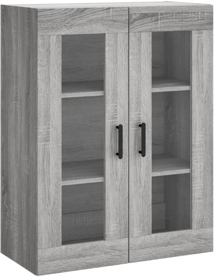 VidaXL Wandkast 69 5x34x90 cm Grijs Sonoma Eiken Hangkast Wandkast Grijze Kast Houten Kast Opbergkast