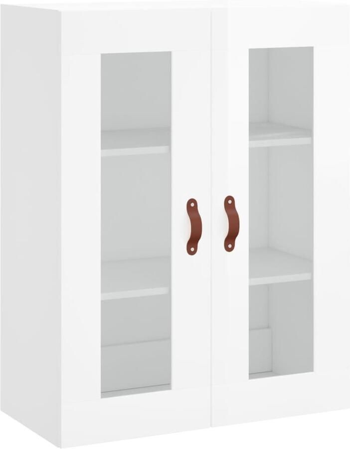 VidaXL Wandkast Hoogglans Wit 69 5x34x90 cm Wandkast Hangkast Opslagoplossing Keukenopslag Badkamerkast