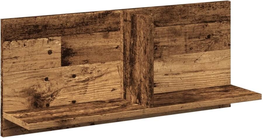 The Living Store Wandkast 70x16 5x30 cm bewerkt hout oud houtkleurig Wandkast Houten Kast Opslagoplossing Zwevende Kast Badkamermeubel