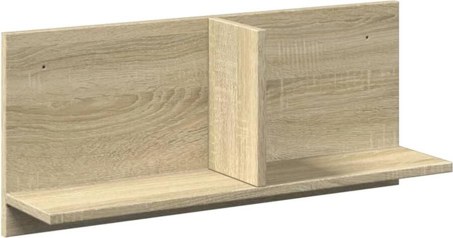 The Living Store Wandkast 70x16 5x30 cm bewerkt hout sonoma eikenkleurig Wandkast Houten Kast Opslagruimte Zwevende Kast Minimalistisch Design