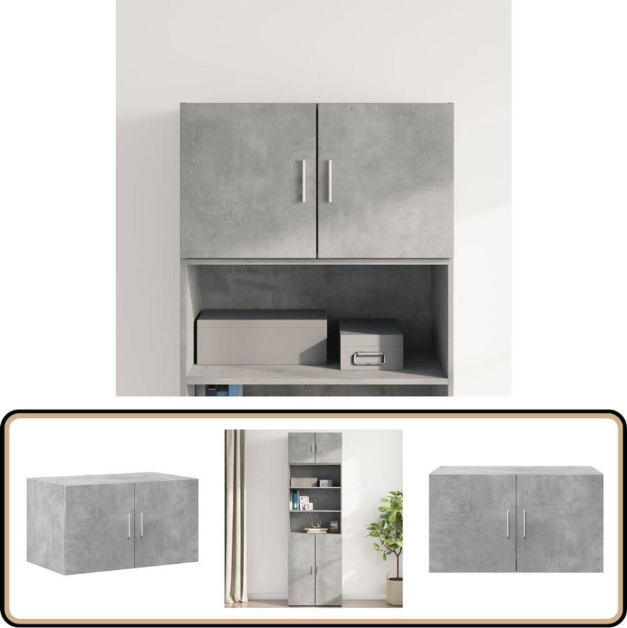 VidaXL Wandkast 70x42 5x40 cm Bewerkt hout Grijs Hangkast Wandkast Opbergkast Houten Kast Betonnen Grijze Kast