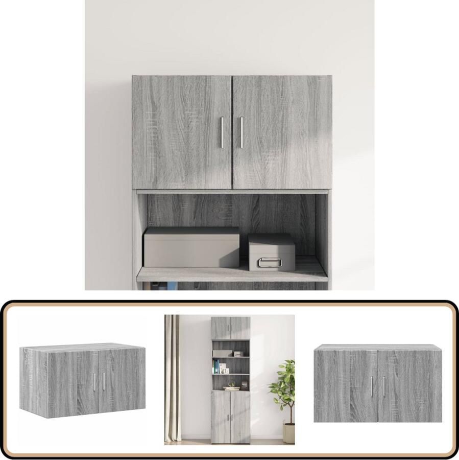 VidaXL Wandkast 70x42 5x40 cm Grijs Sonoma Eiken Hangkast Houten Kast Badkamerkast Keukenkast Opslagoplossing - Foto 2