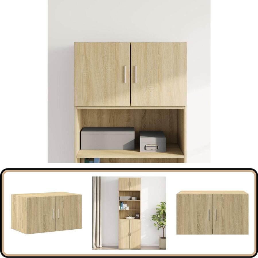 VidaXL Wandkast 70x42 5x40 cm Sonoma eikenkleurig Hangkast Wandkast Houten Kast Opbergkast Salontafel