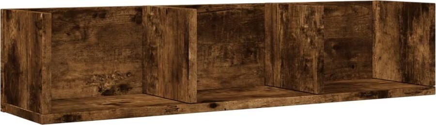 VidaXL Wandkast gerookt eiken 75x18x16 5 cm Zwevende Wandkast Houten Wandkast Wanddecoratie Bergruimte Opbergkast