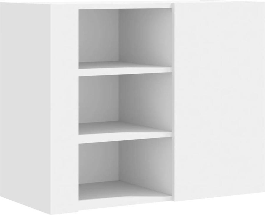 VidaXL Wandkast 75x35x60 cm bewerkt hout wit