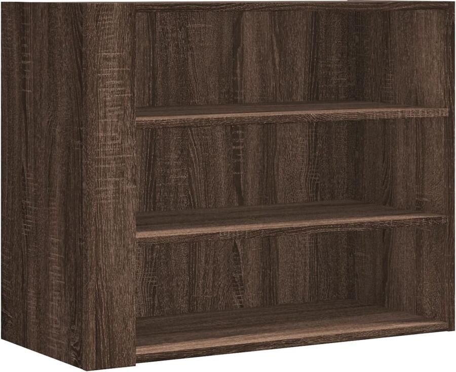 VidaXL Wandkast 75x35x60 cm bewerkt hout bruin eikenkleurig