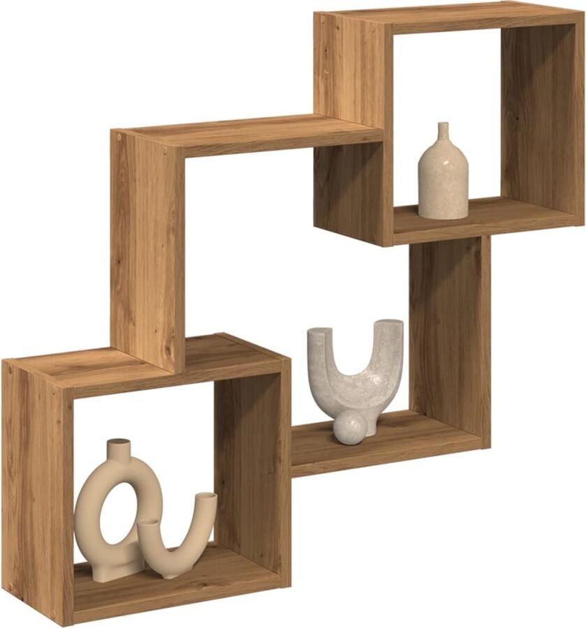 VidaXL Wandkast 78x18x71 cm bewerkt hout artinsanaal eikenkleurig