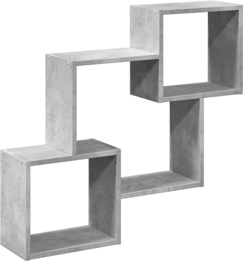 VidaXL Wandkast 78x18x71 cm bewerkt hout betongrijs - Foto 4