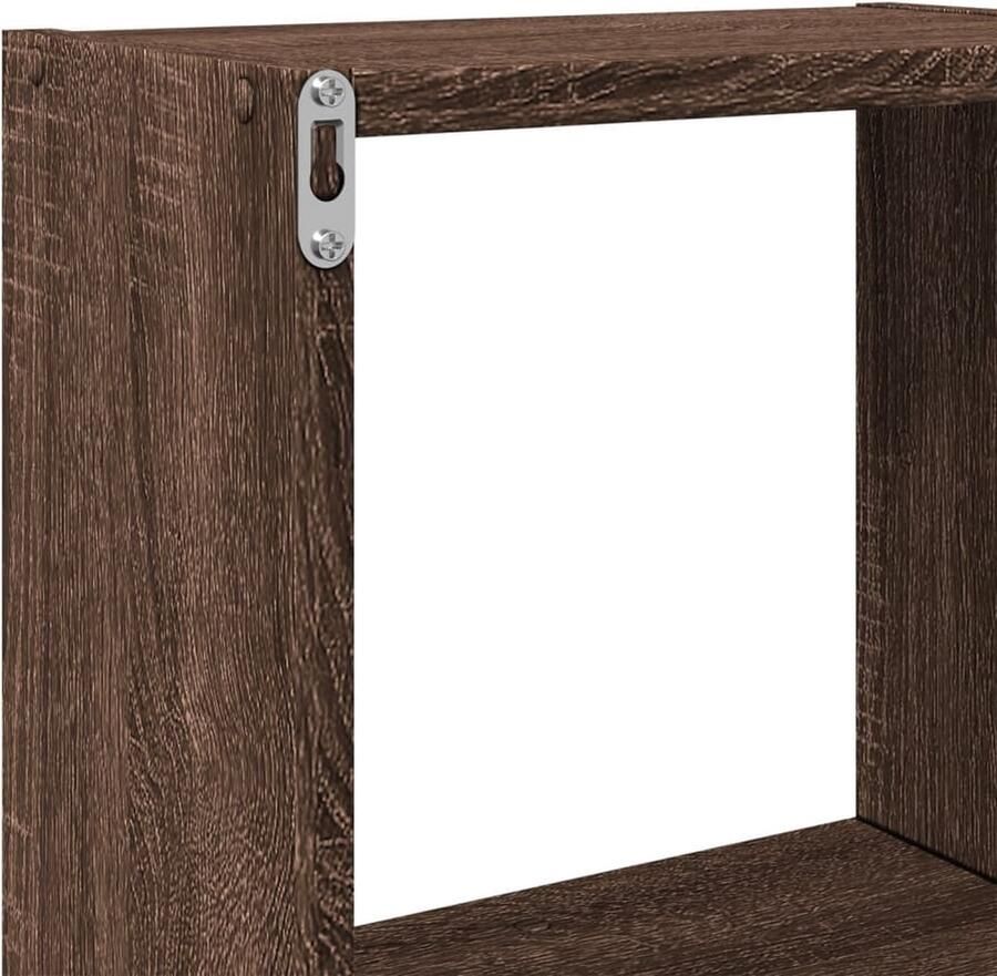 VidaXL Wandkast 78x18x71 cm bewerkt hout bruin eikenkleur - Foto 2