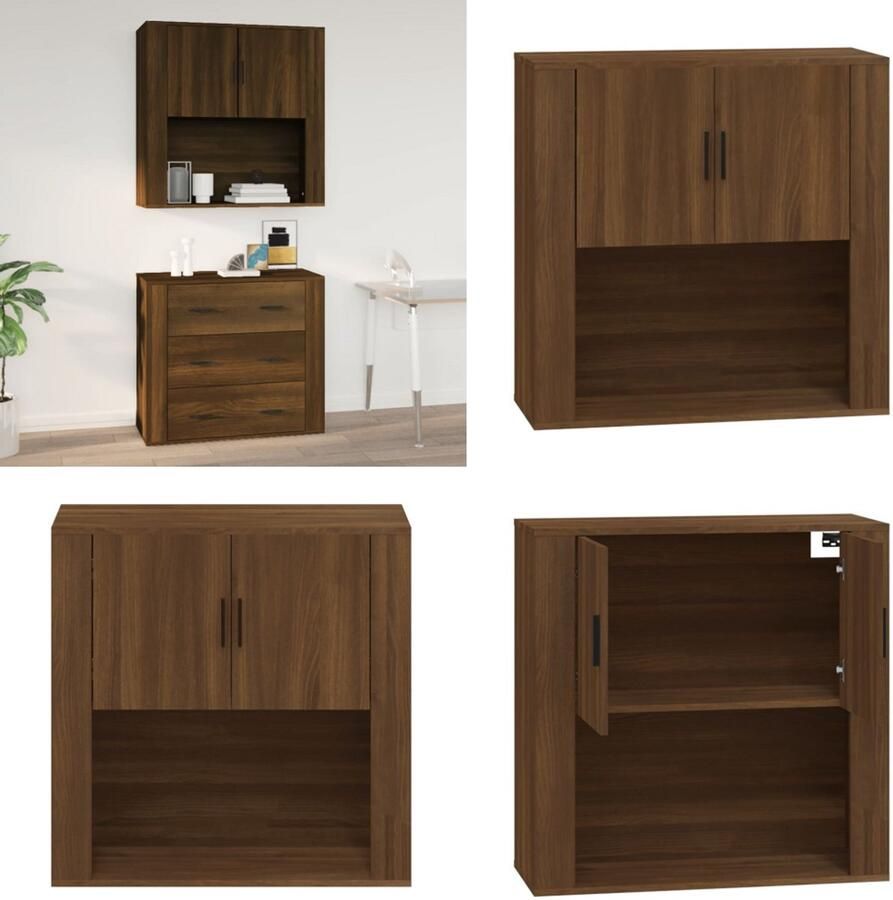 VidaXL -Wandkast-80x33x80-cm-bewerkt-hout-bruineikenkleurig