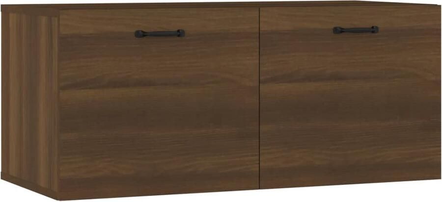 VidaXL Wandkast 80x35x36 5 cm bewerkt hout bruin eikenkleur Wandkast Wandkasten Hangkast Hangende Kast