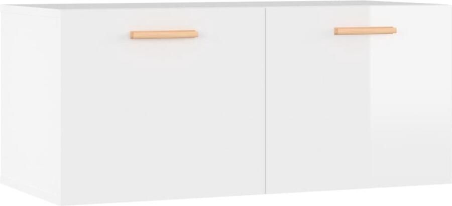 VidaXL Wandkast Hoogglans Wit 80x35x36 5 cm Zwevende Wandkast Hoogglans Witte Kast Houten Kast Scandinavische Stijl