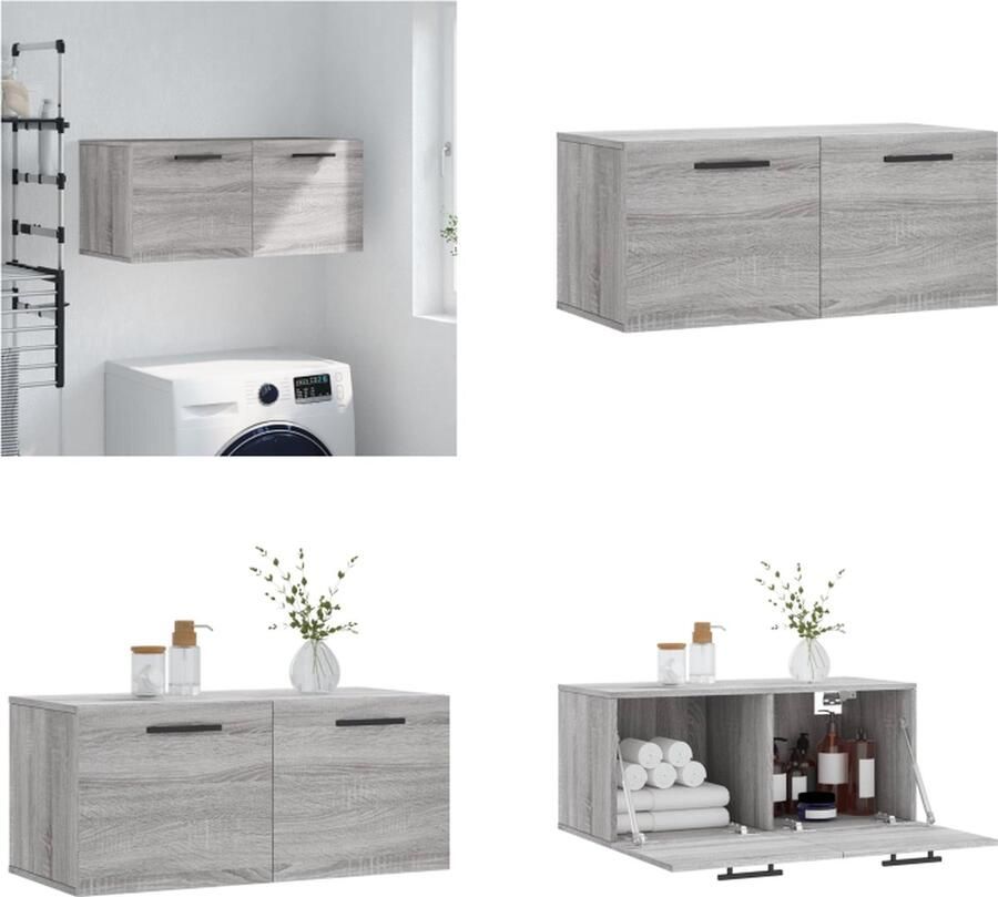 Prolenta Premium INFIORI Wandkast 80x36 5x35 cm bewerkt hout grijs sonoma eikenkleurig - Foto 2