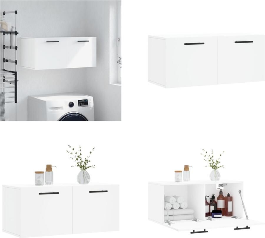 VidaXL -Wandkast-80x36 5x35-cm-bewerkt-hout-wit