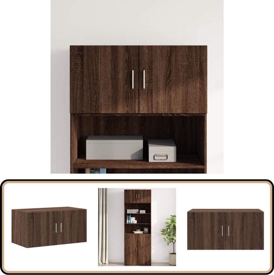 VidaXL Wandkast 80x42 5x40 cm Bruin Eikenhout Hangkast Wandkast Houten Kast Opbergkast Badkamerkast
