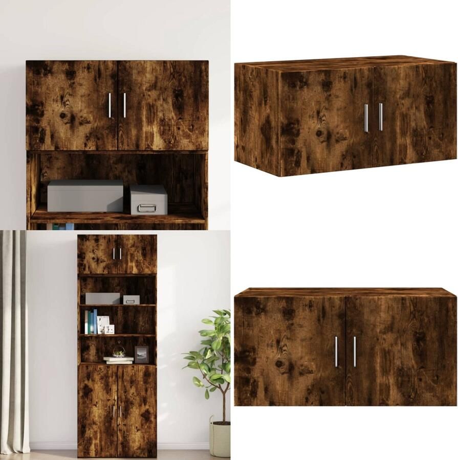 VidaXL Wandkast 80x42 5x40 cm bewerkt hout gerookt eikenkleurig Wandkast Wandkasten Hangkast Hangende Kast