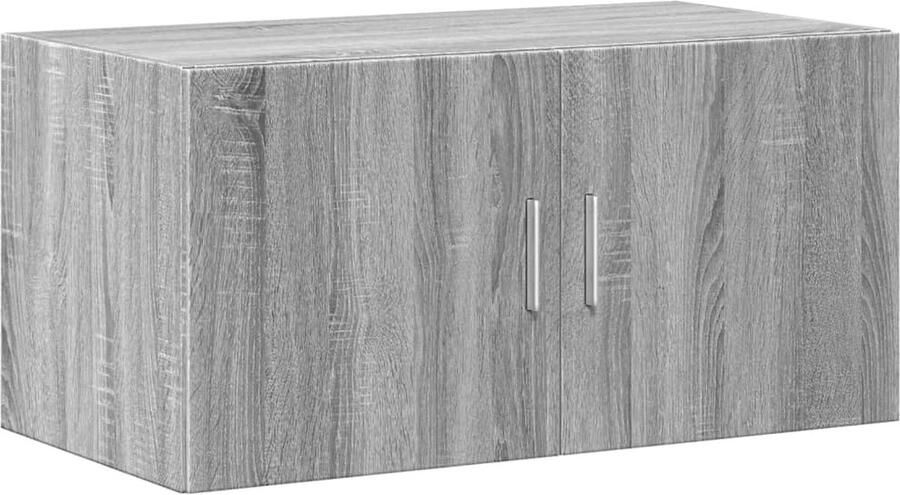 VidaXL Wandkast 80x42 5x40 cm bewerkt hout grijs sonoma eikenkleurig Wandkast Grijze Wandkast Houten Wandkast Badkamerkast Keukenkast - Foto 2