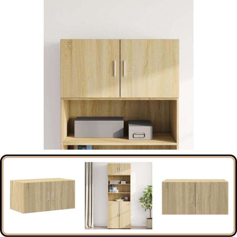 VidaXL Wandkast 80x42 5x40 cm Sonoma Eiken Hangkast Wandkast Houten Kast Opbergkast Salontafel