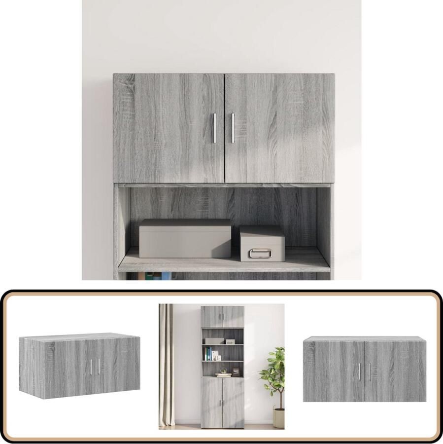 VidaXL Wandkast 80x42 5x40 cm Grijs Sonoma Eikenhout Hangkast Wandkast Houten Kast Grijze Kast Opbergkast
